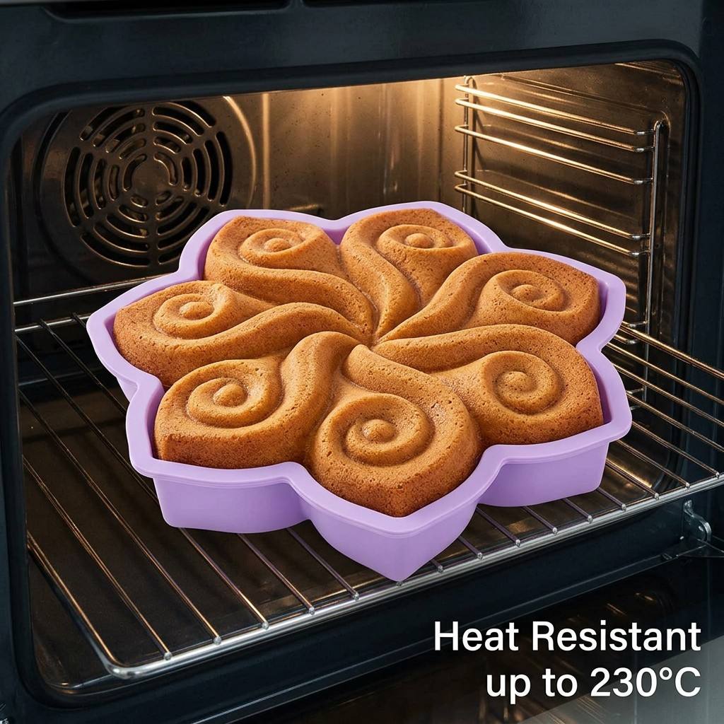 Kitchen Gadgets Deals - Grote Bloemvormige Siliconen Cakevorm Spirale Swirl