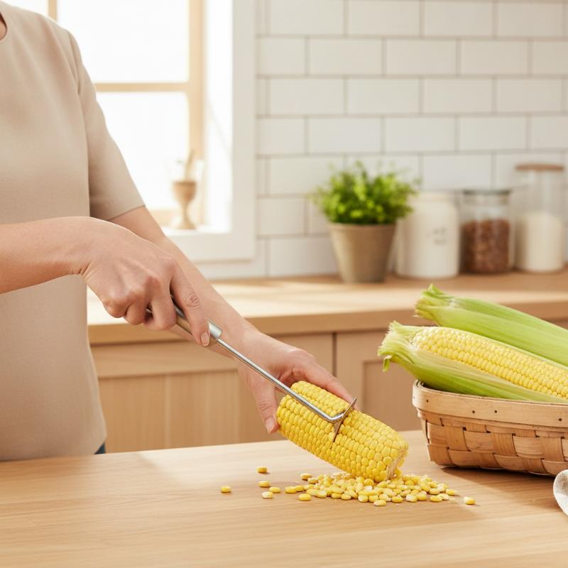 Kitchen Gadgets Save Time - Roestvrijstalen maïsverwijderaar Tijdbesparend maïsschilgereedschap Antislip keukengadget