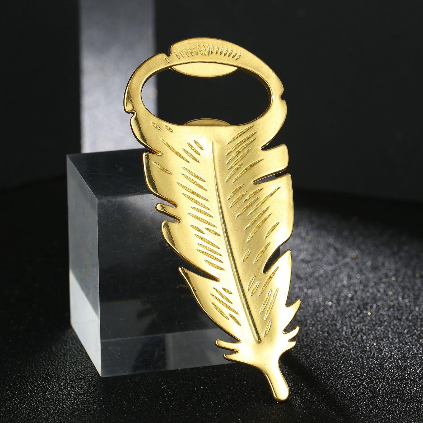 Kitchen Gadgets Home Party - Bierflesopener Gouden FeatherShape Caps Remover Draagbare