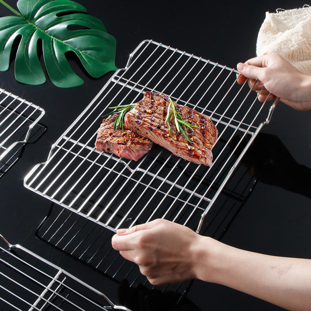Kitchen Gadgets Deals - Roestvrijstalen barbecuegaasmat Herbruikbare hittebestendigheid BBQ-baknet Pad